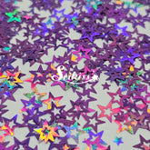 Purple Retro Stars Shape Glitter - Purple Glitter